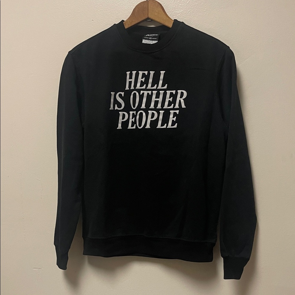 HELL IS OTHER PEOPLE Minga London Black Crewneck Sweater